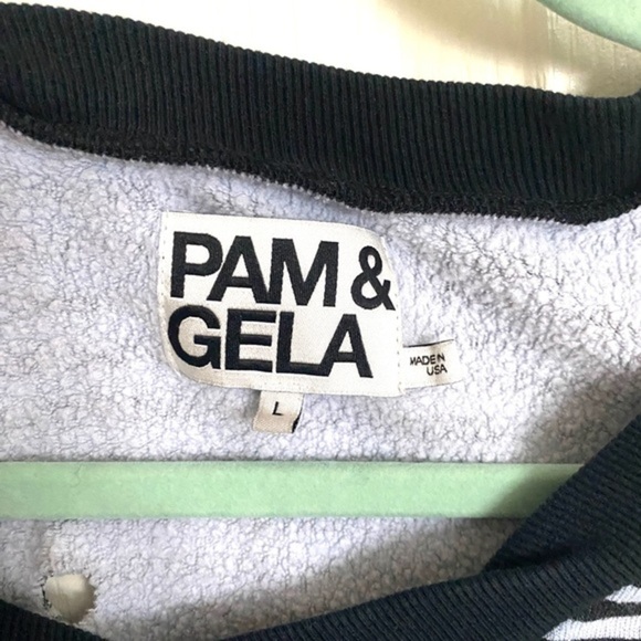 Pam & Gela Striped Distressed Sweatshirt - Picture 6 of 6